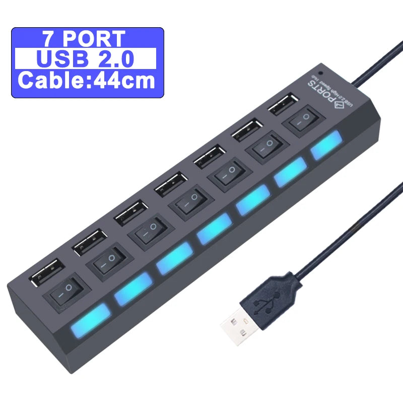 USB 3.0 Multi-Port Hub with Switch