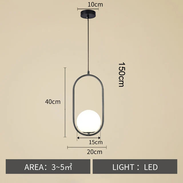 Modern Glass LED Pendant Light Hanging Chandelier