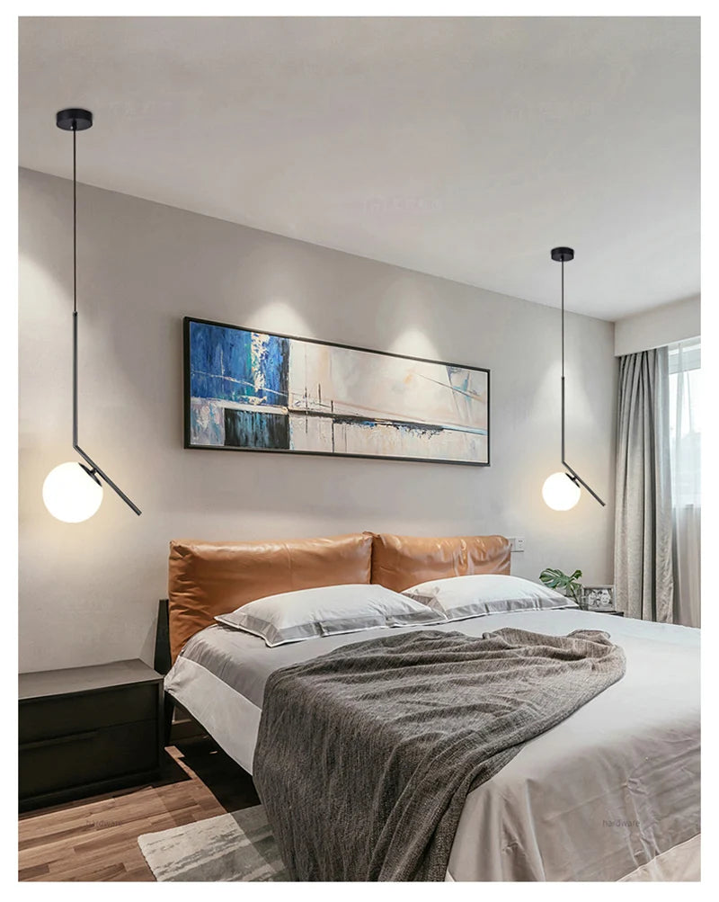 Modern Glass LED Pendant Light Hanging Chandelier