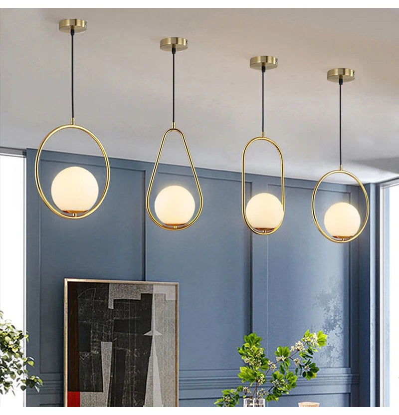 Modern Glass LED Pendant Light Hanging Chandelier