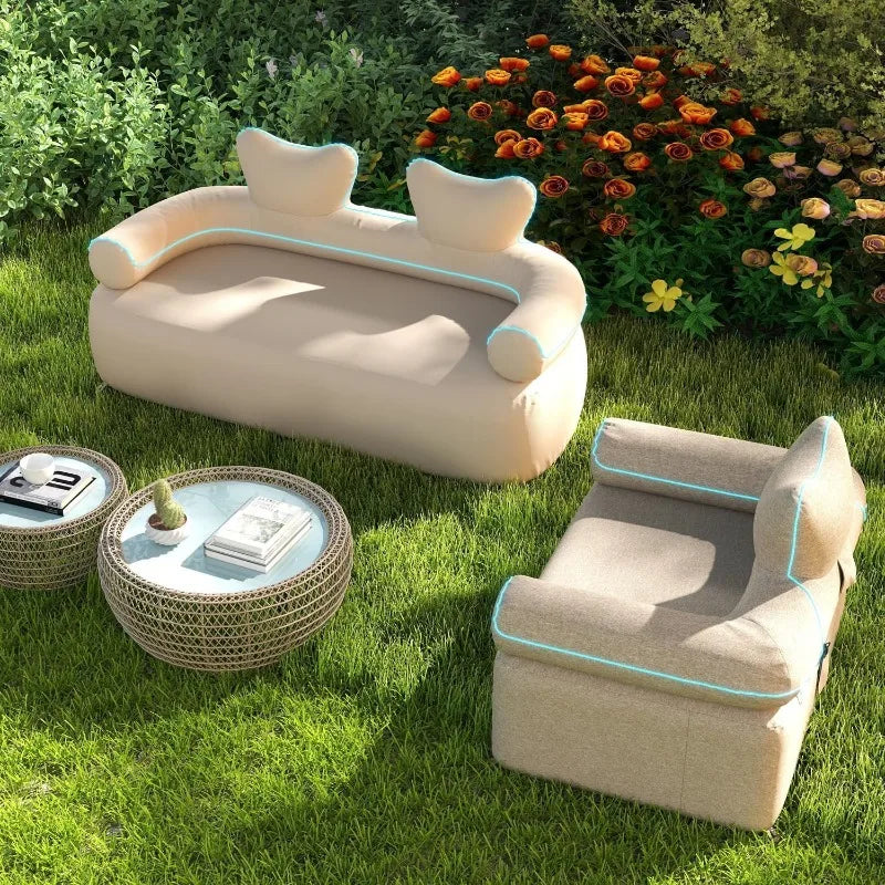Self-Inflating Air Sofa with Built-in Pump for Camping & Home