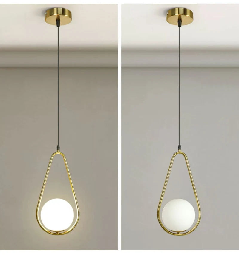 Modern Glass LED Pendant Light Hanging Chandelier