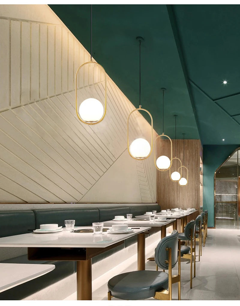 Modern Glass LED Pendant Light Hanging Chandelier