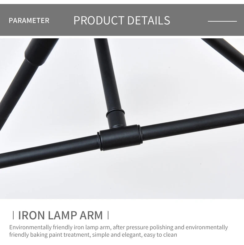 Retro Industrial 6-Head Wrought Iron LED Ceiling Lamp