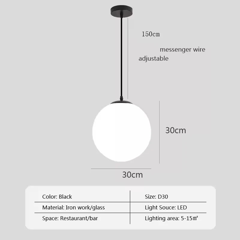 Modern Glass LED Pendant Light Hanging Chandelier