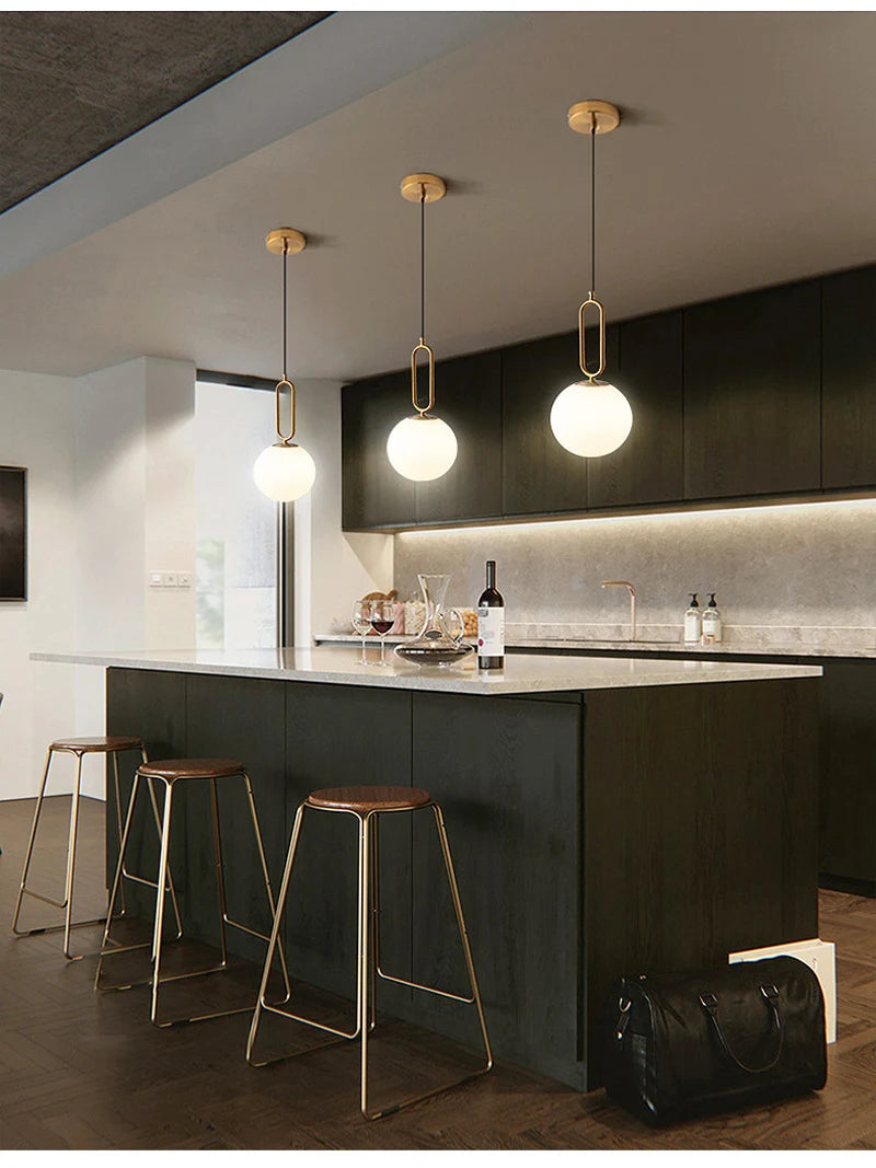 Modern Glass LED Pendant Light Hanging Chandelier