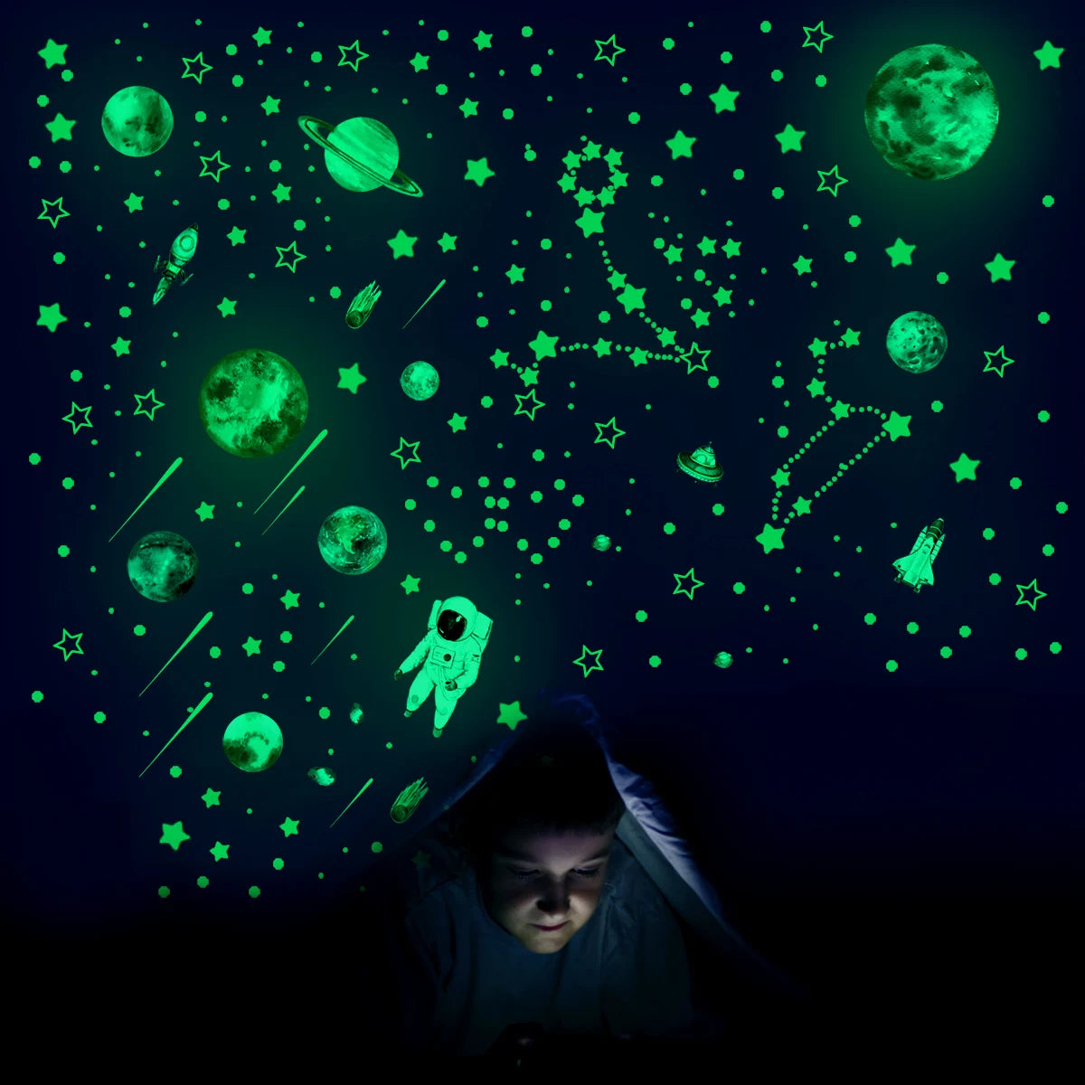 Glow-in-the-Dark Stars Wall Stickers