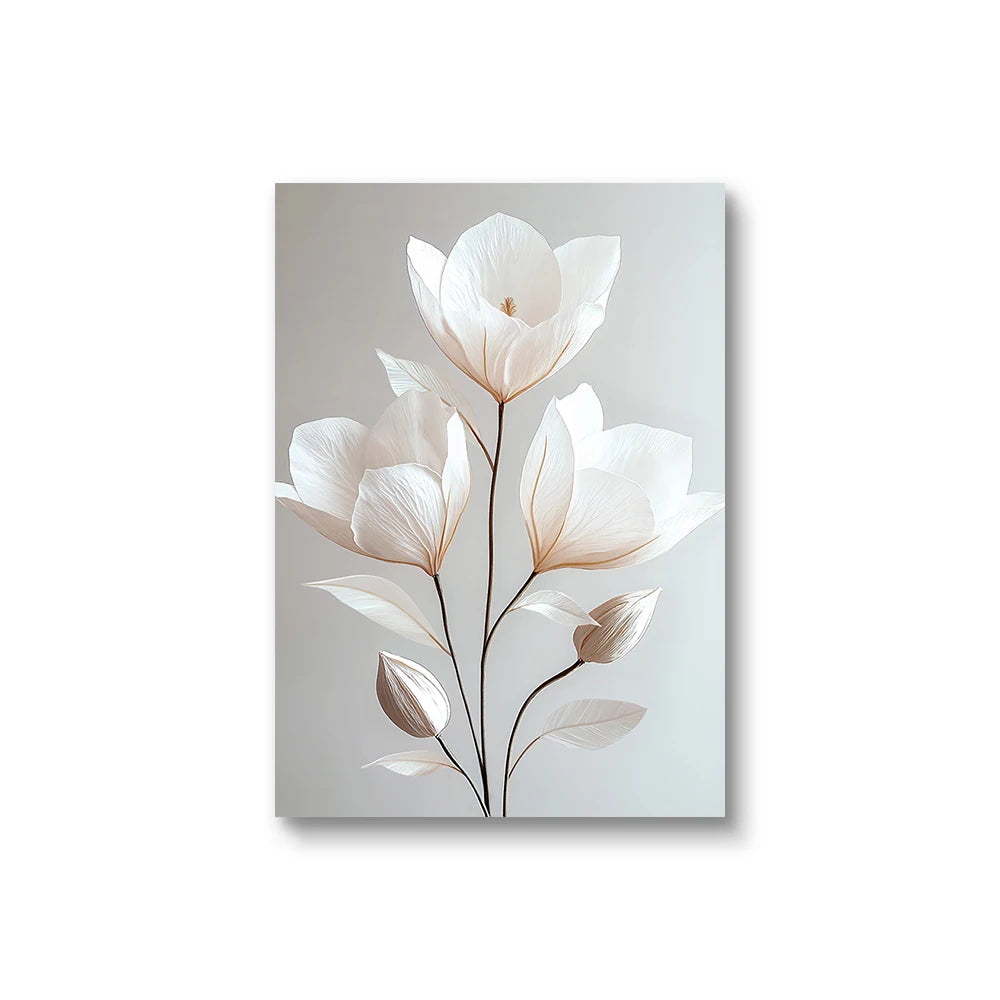 Beige Peony Floral Wall Art