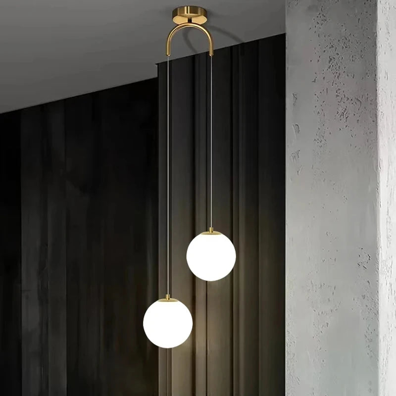 Modern Glass LED Pendant Light Hanging Chandelier