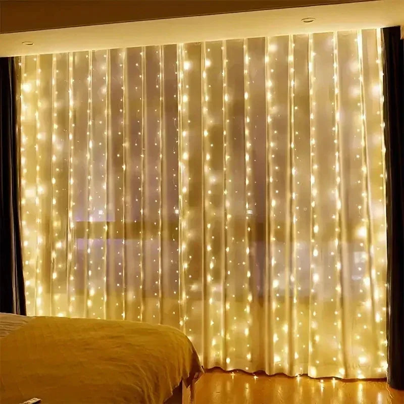 USB LED Fairy Curtain String Lights with Remote Control