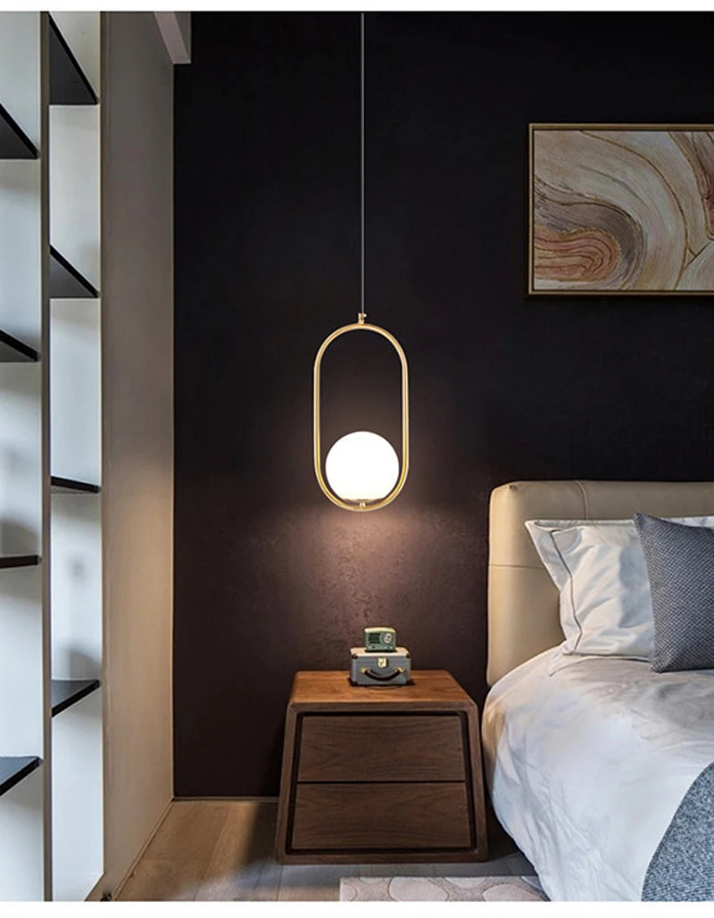 Modern Glass LED Pendant Light Hanging Chandelier