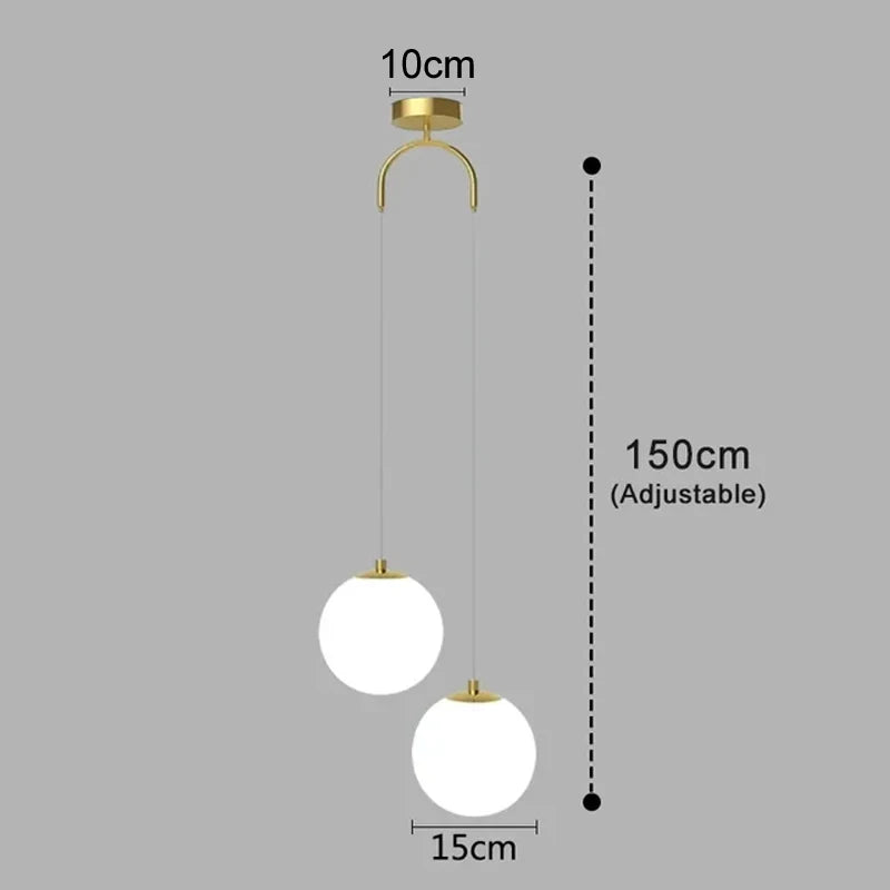 Modern Glass LED Pendant Light Hanging Chandelier