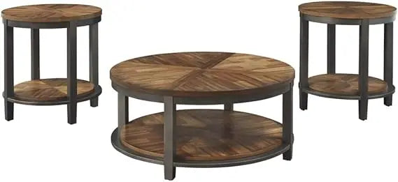 Ashley Roybeck Rustic 3-Piece Coffee Table Set