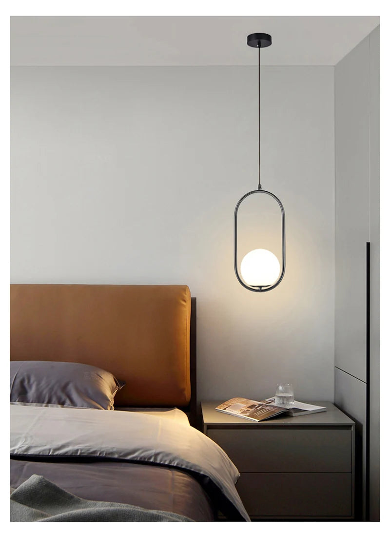 Modern Glass LED Pendant Light Hanging Chandelier