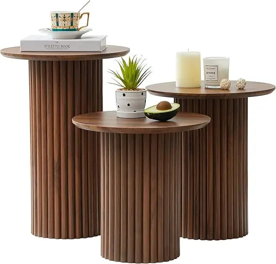 Mid-Century Tri-Level Nesting Coffee Table Set