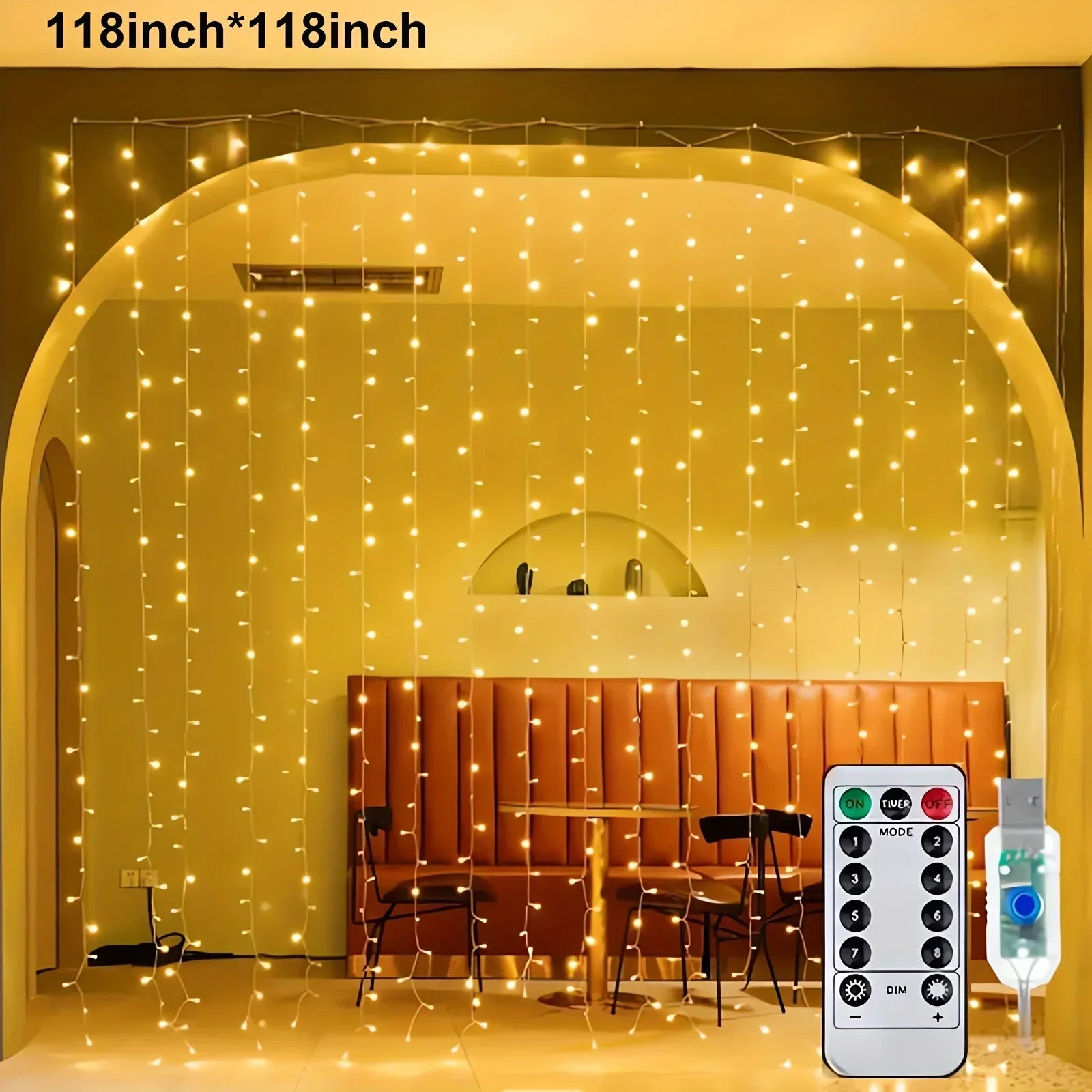 USB LED Fairy Curtain String Lights with Remote Control