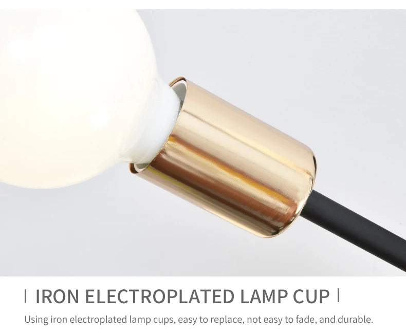 Retro Industrial 6-Head Wrought Iron LED Ceiling Lamp