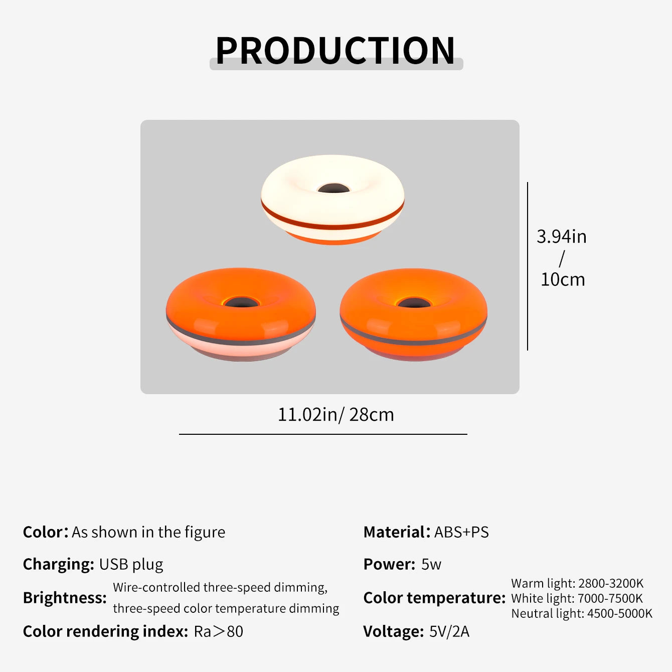 Bauhaus USB Table Lamp Donut Ambient Light
