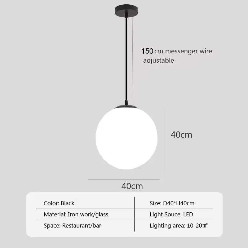 Modern Glass LED Pendant Light Hanging Chandelier