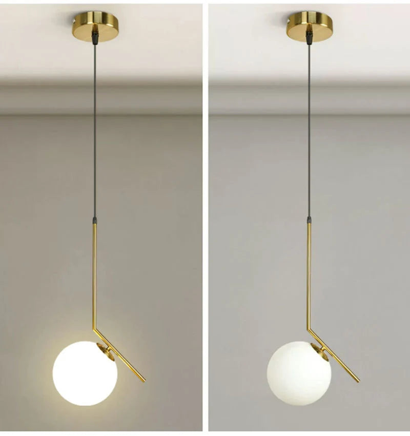 Modern Glass LED Pendant Light Hanging Chandelier