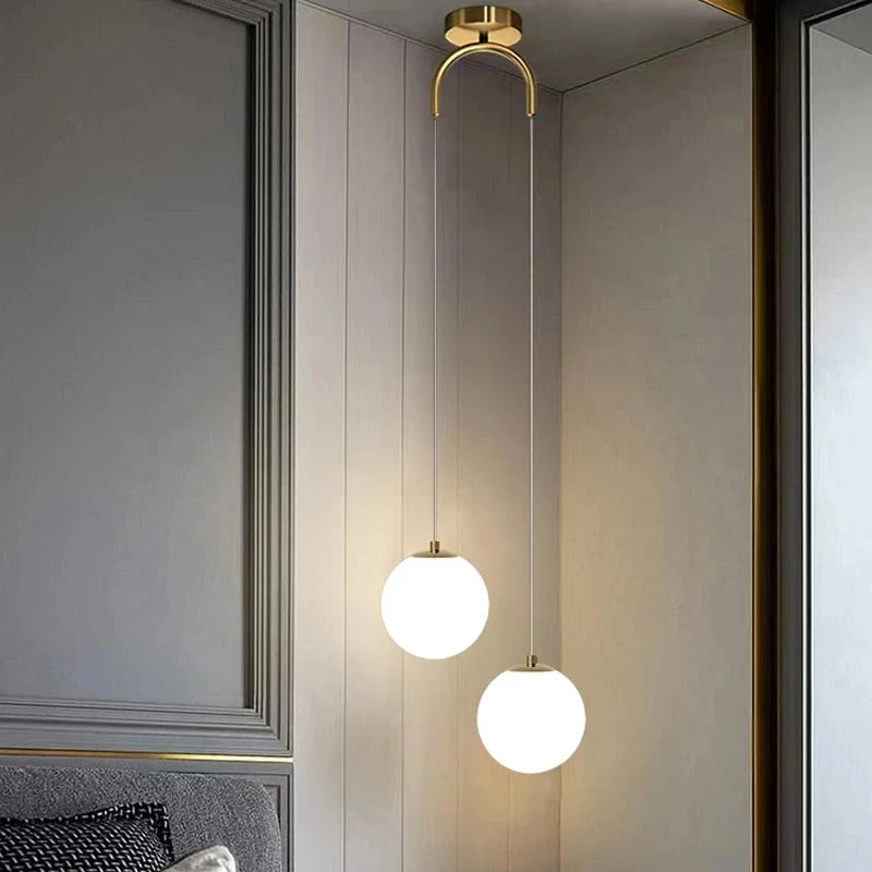 Modern Glass LED Pendant Light Hanging Chandelier