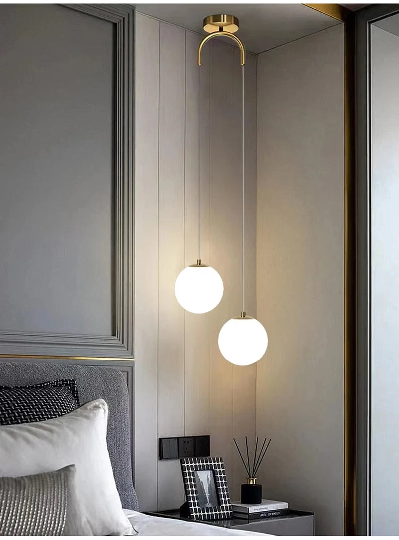 Modern Glass LED Pendant Light Hanging Chandelier
