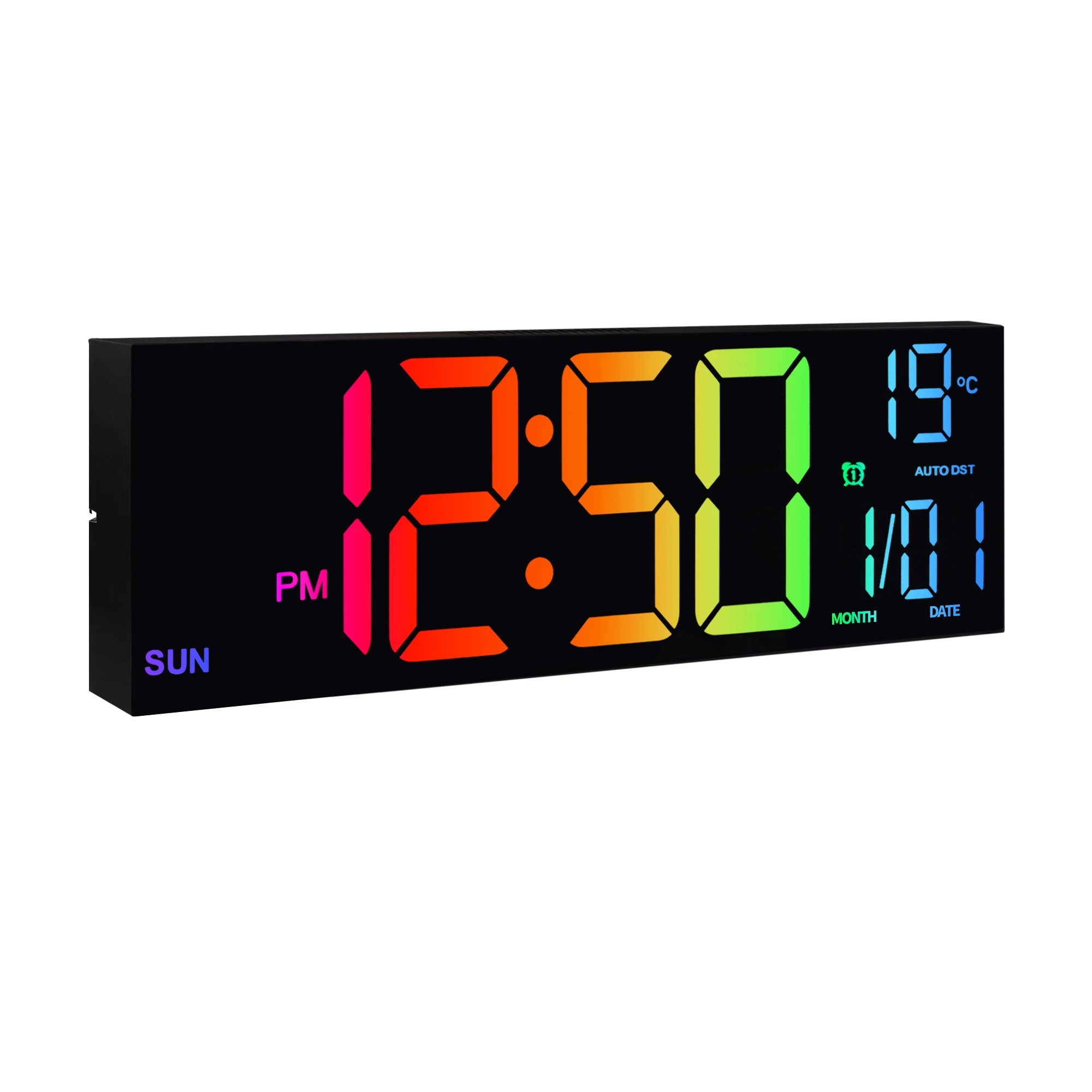 Large RGB Digital Wall Clock