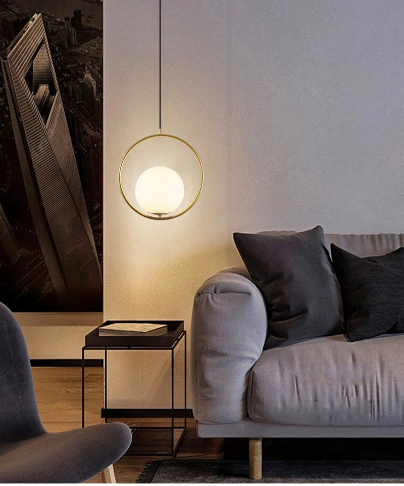 Modern Glass LED Pendant Light Hanging Chandelier