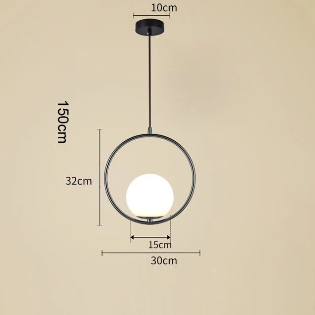 Modern Glass LED Pendant Light Hanging Chandelier