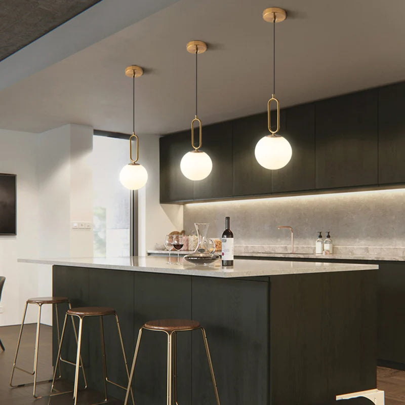 Modern Glass LED Pendant Light Hanging Chandelier