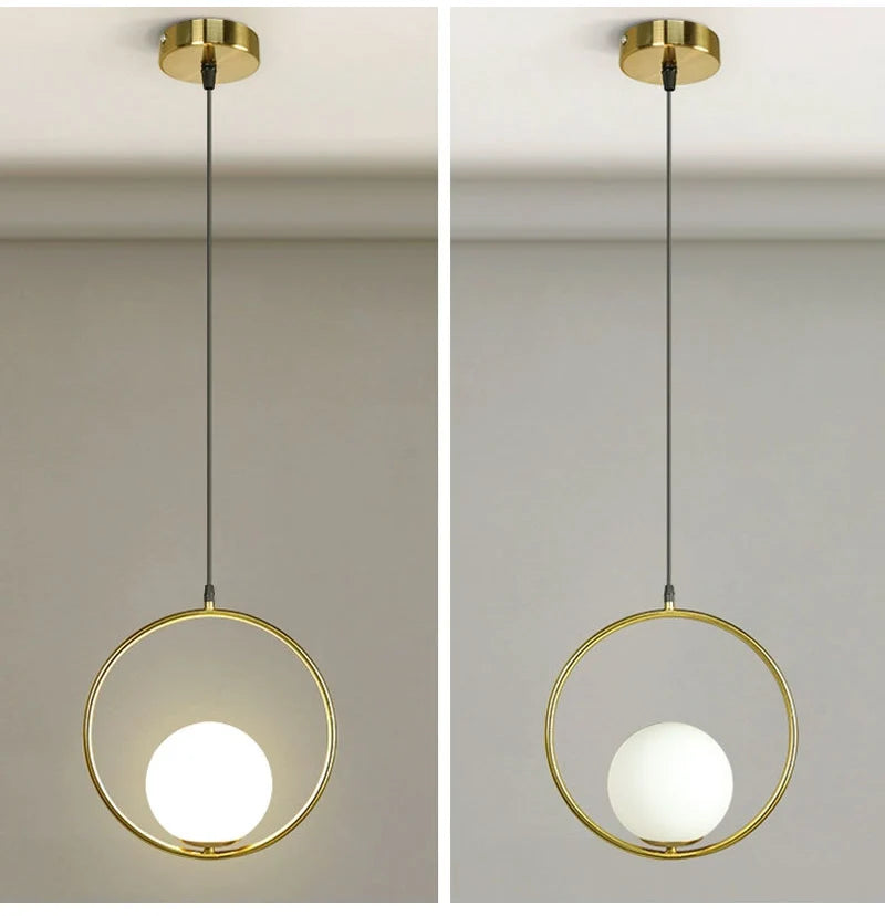 Modern Glass LED Pendant Light Hanging Chandelier