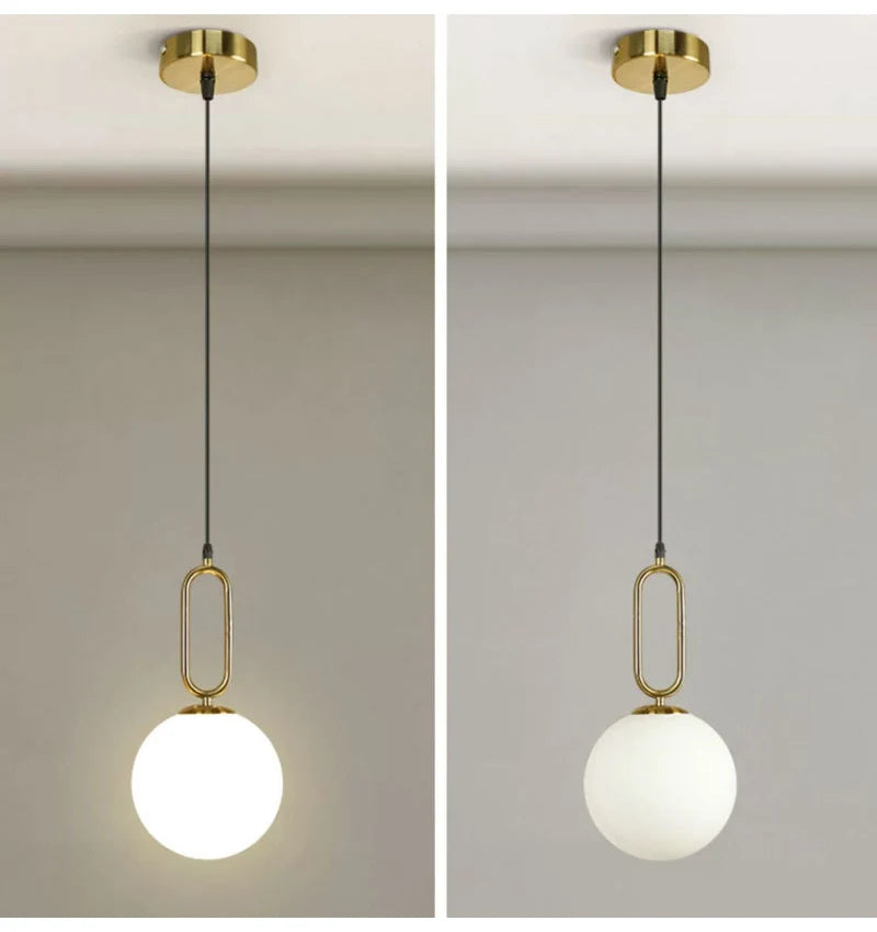 Modern Glass LED Pendant Light Hanging Chandelier