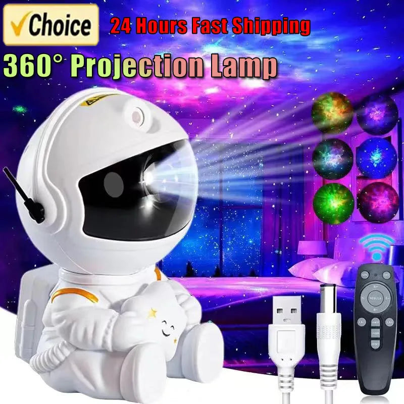 Astronaut Star Projector Galaxy Night Light Lamp