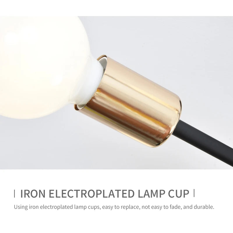 Retro Industrial 6-Head Wrought Iron LED Ceiling Lamp