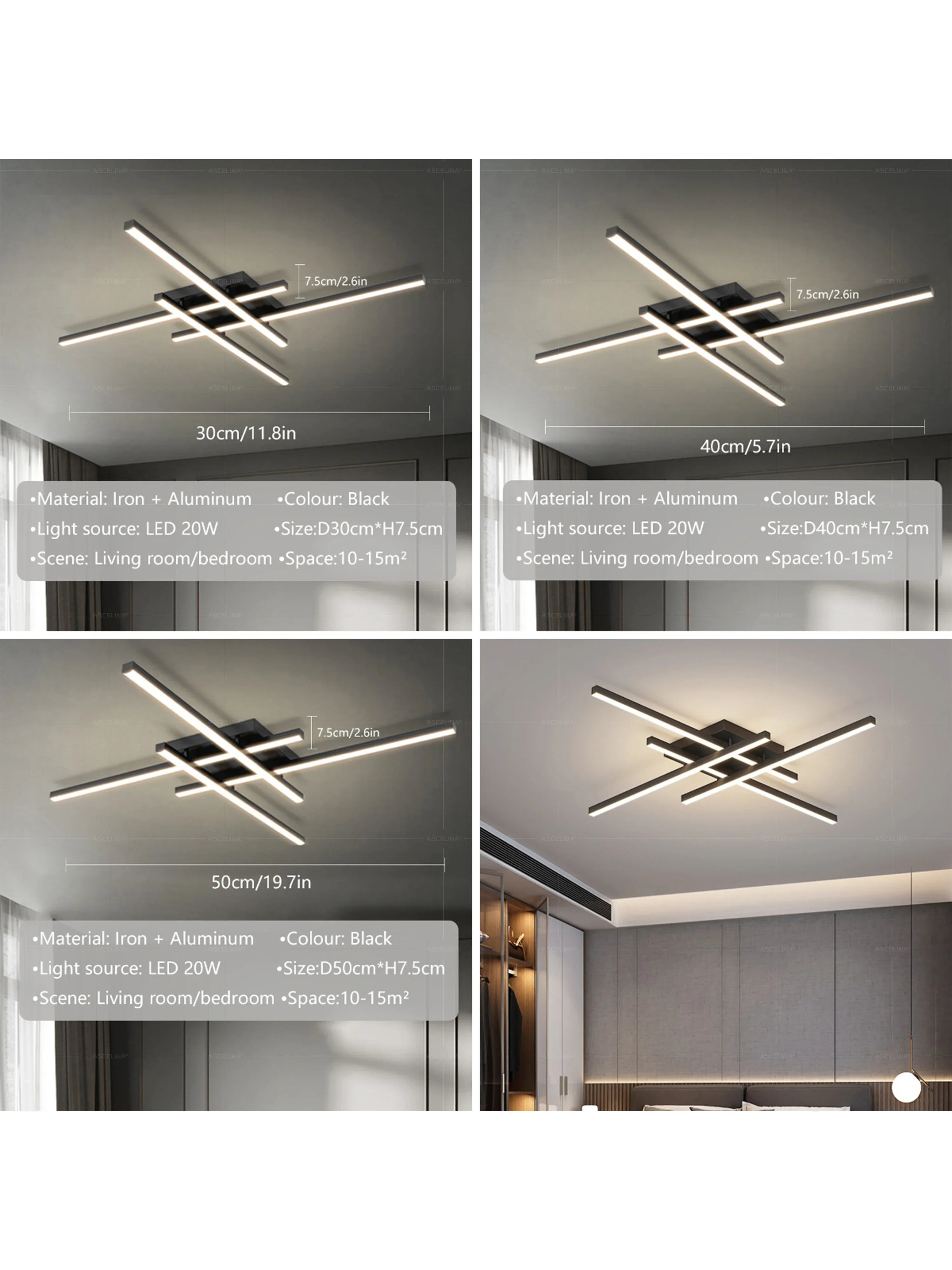 Modern LED Ceiling Light Minimalist Linear Lamp