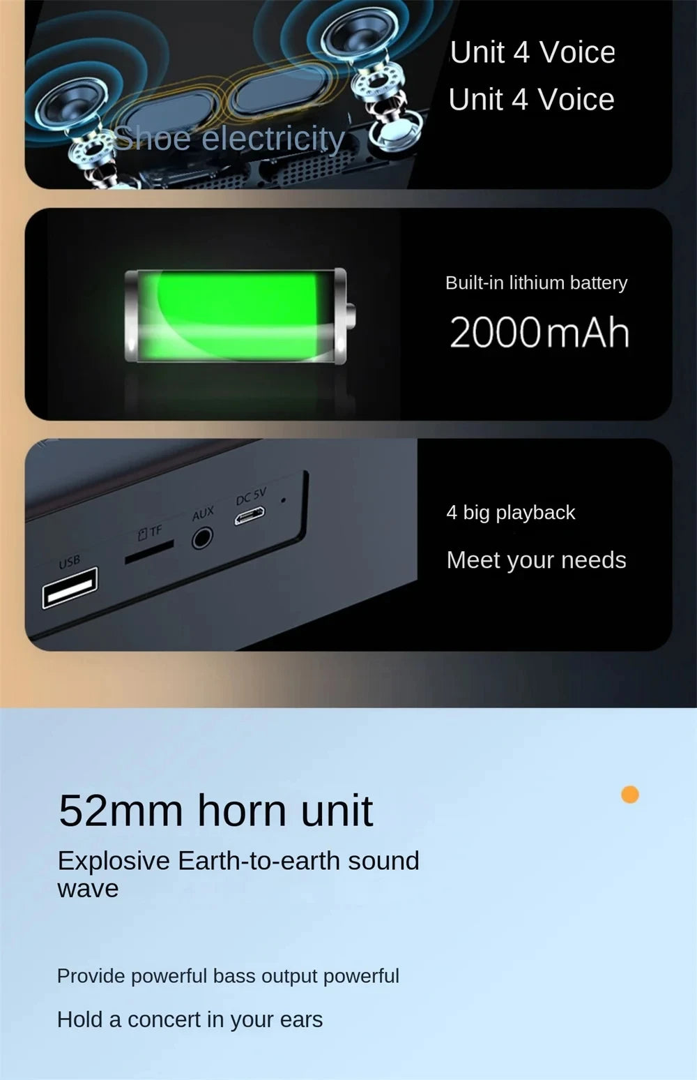 Bluetooth Subwoofer Soundbar Speaker