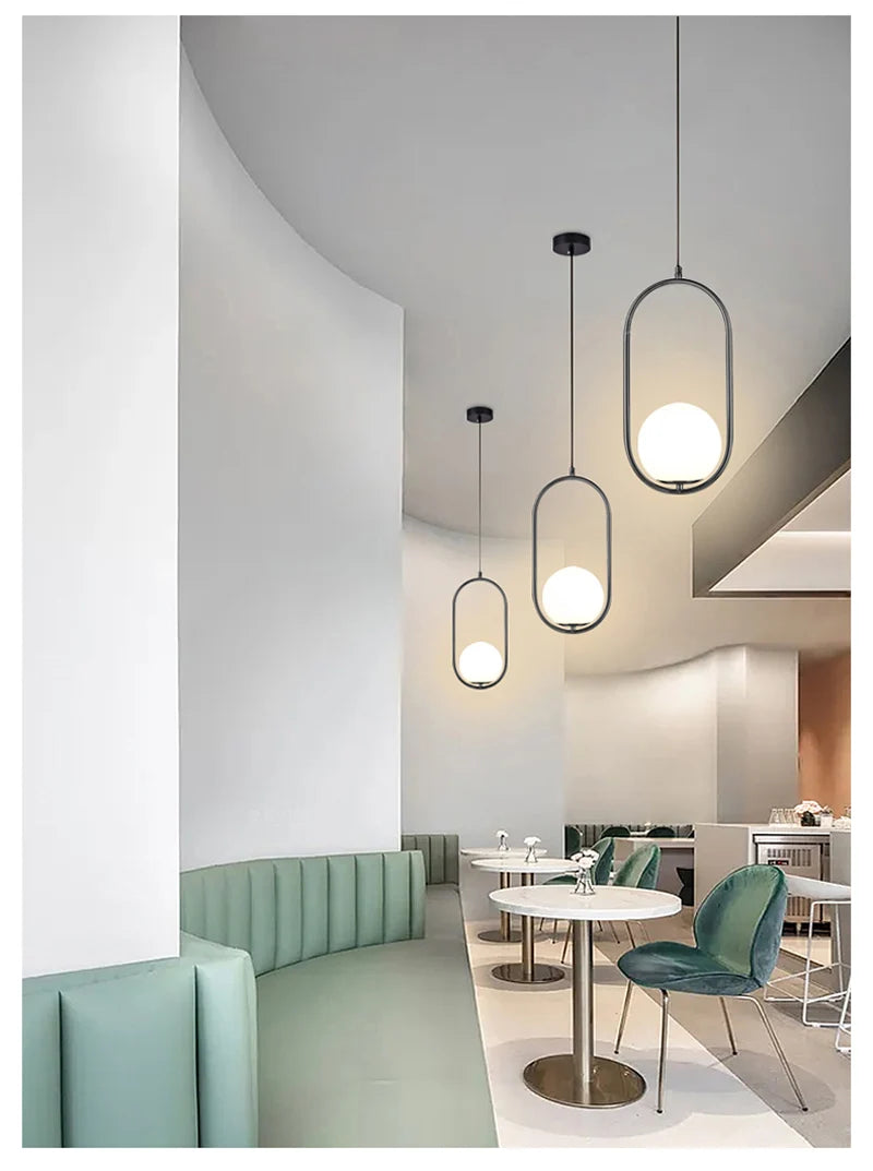 Modern Glass LED Pendant Light Hanging Chandelier