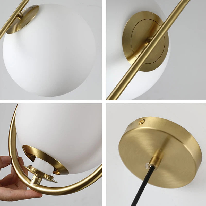 Modern Glass LED Pendant Light Hanging Chandelier