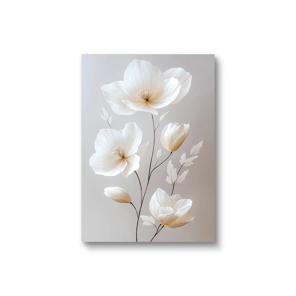 Beige Peony Floral Wall Art
