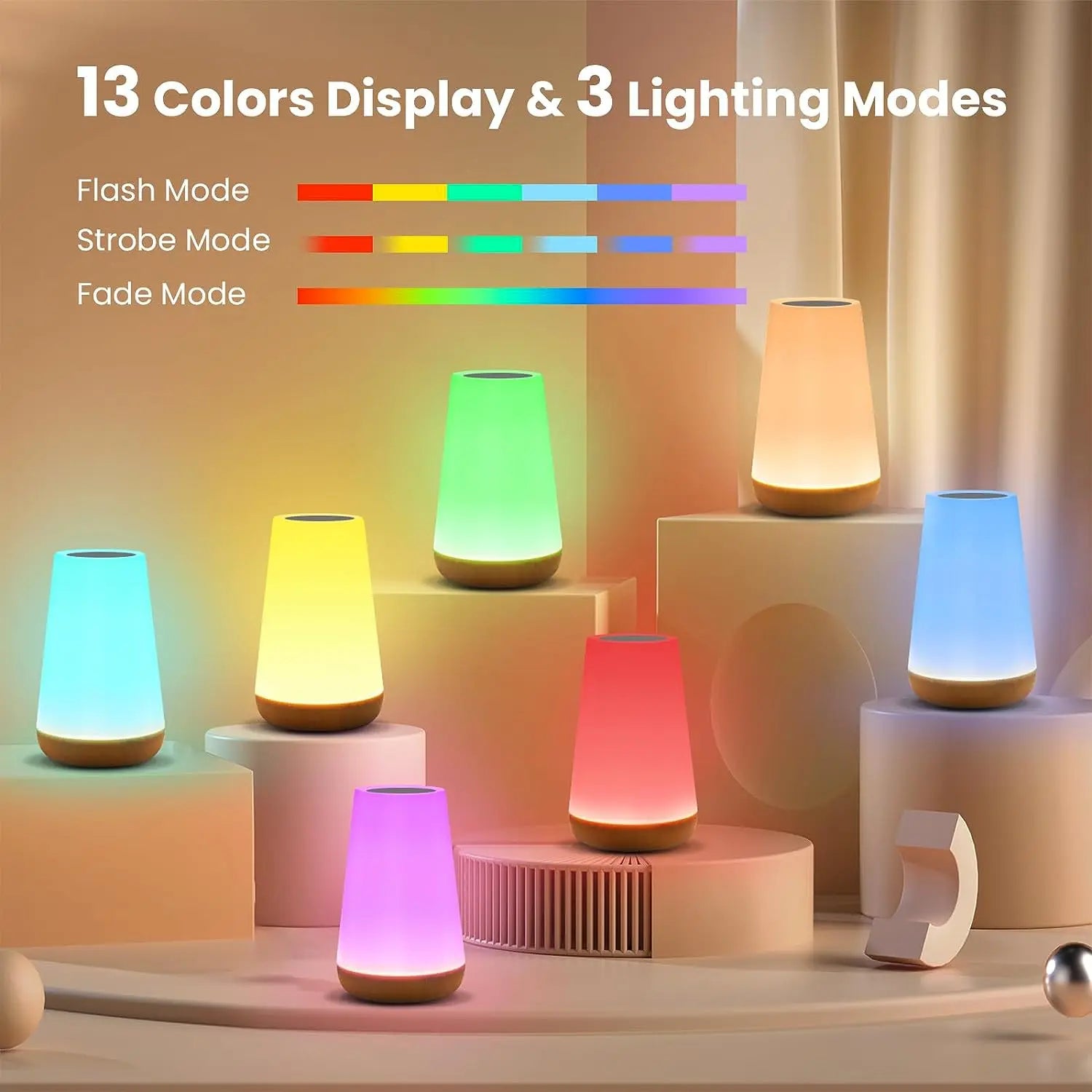 RGB Color Changing Night Light Touch & Remote Control