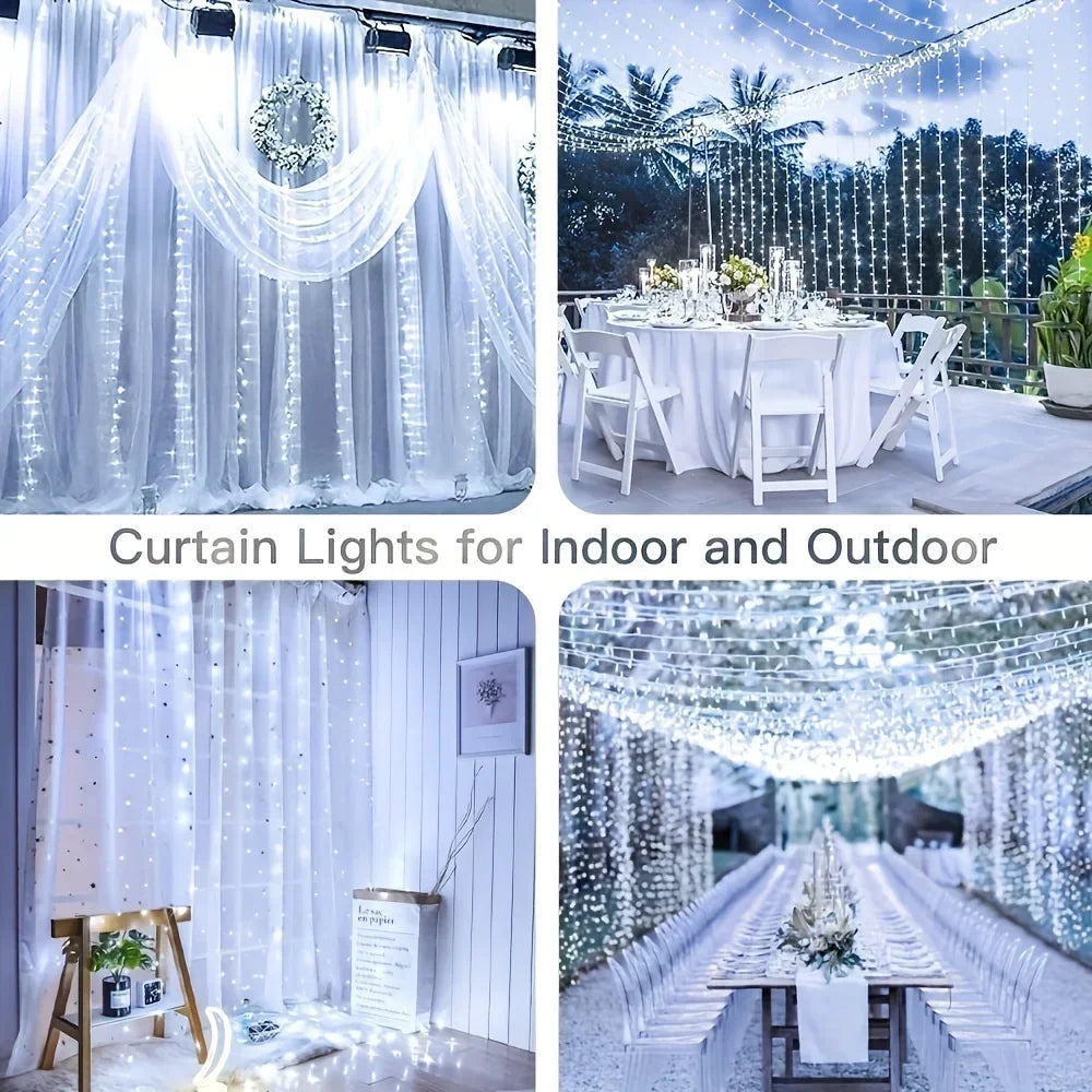 USB LED Fairy Curtain String Lights with Remote Control