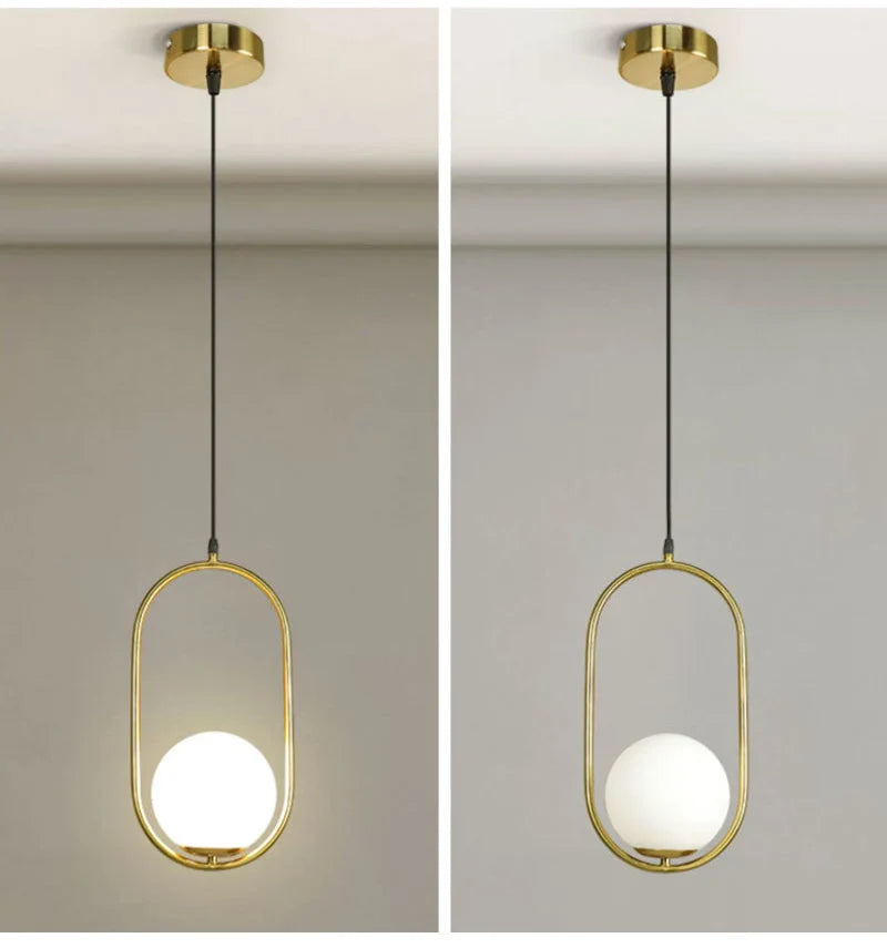 Modern Glass LED Pendant Light Hanging Chandelier