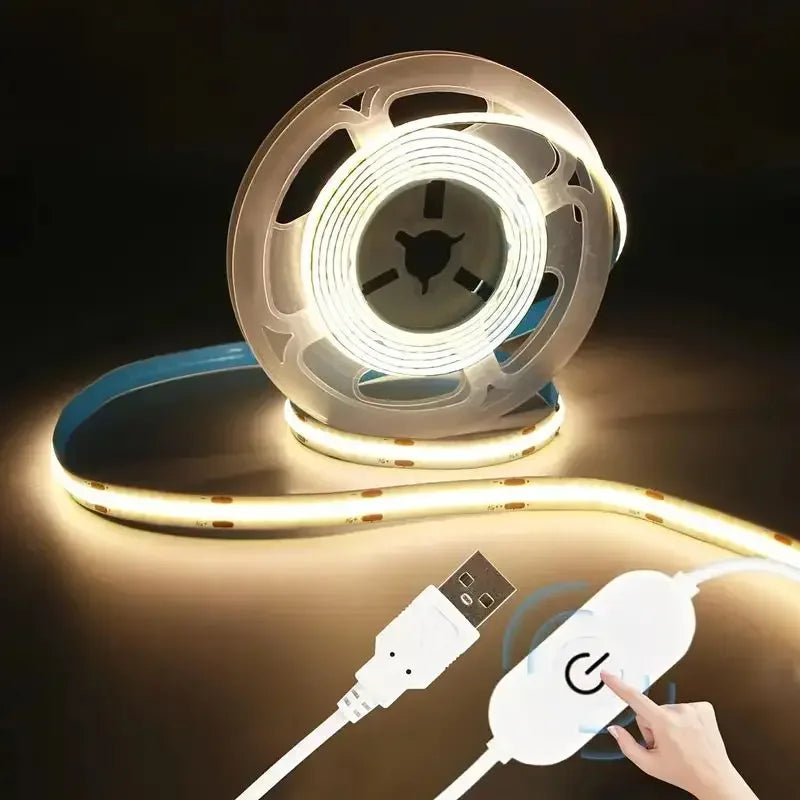 USB COB LED Strip Light 5V Dimmable Touch Control