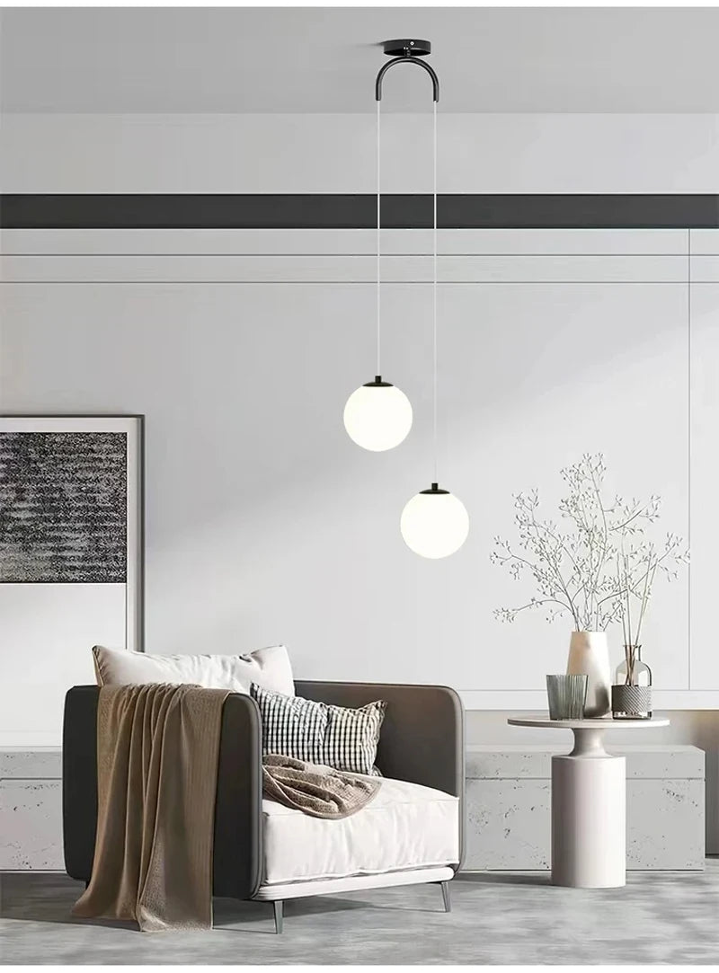 Modern Glass LED Pendant Light Hanging Chandelier